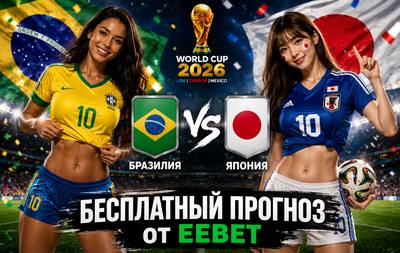 Бесплатный прогноз на Бразилия - Япония. ЧМ 2026. 1/16 финала.