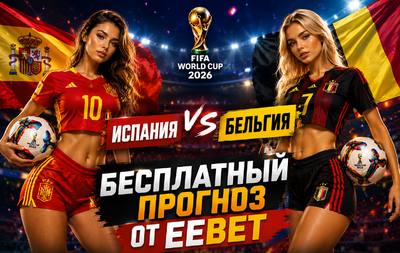 Бесплатный прогноз на Испания - Бельгия. 1/4 финала ЧМ 2026.