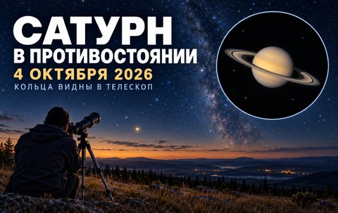 Противостояние Сатурна 4 октября 2026 года: когда смотреть планету в России и видны ли кольца