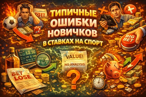 Типичные ошибки новичков в ставках на спорт.