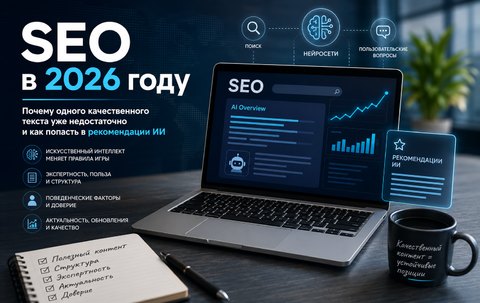 SEO в 2026 году: почему одного качественного текста уже недостаточно и как попасть в рекомендации ИИ?