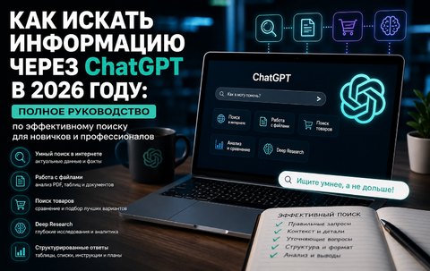 Как искать информацию через ChatGPT в 2026 году: полное руководство по эффективному поиску.