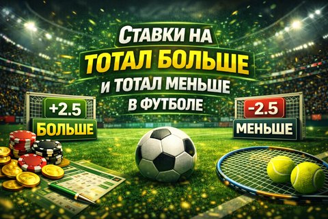 Ставки на тотал больше и тотал меньше в футболе.